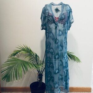 Zara Maxi Embroidered Coverup - One Size